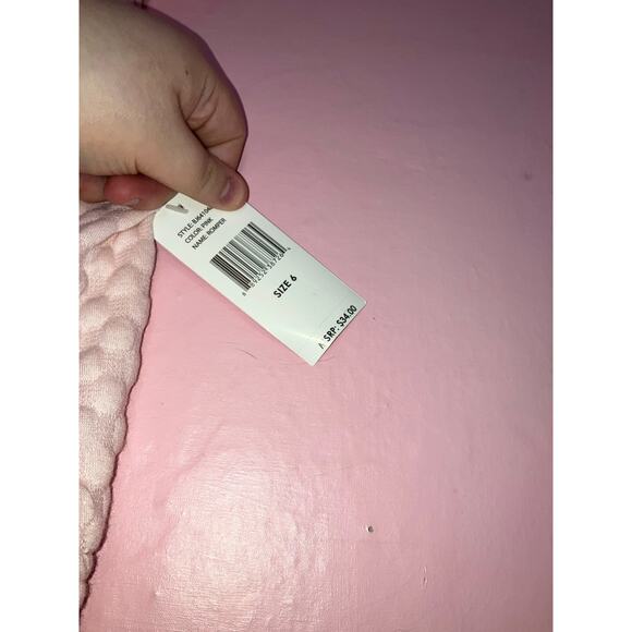 NWT Betsey Johnson Pink Quilted Romper Girls 6 NWT with Embroidered Back Patch - Picture 3 of 8